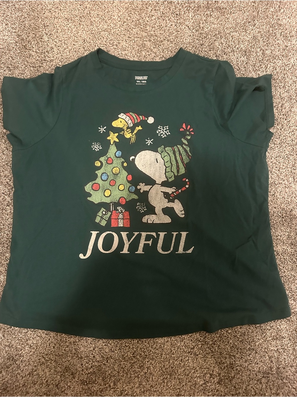 Peanuts Green Snoopy & Woodstock 'Joyful' Holiday Graphic Tee